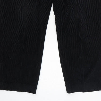 Orvis Women’s Black Size 12 Cotton Corduroy Elastic Waist Tapered Trousers