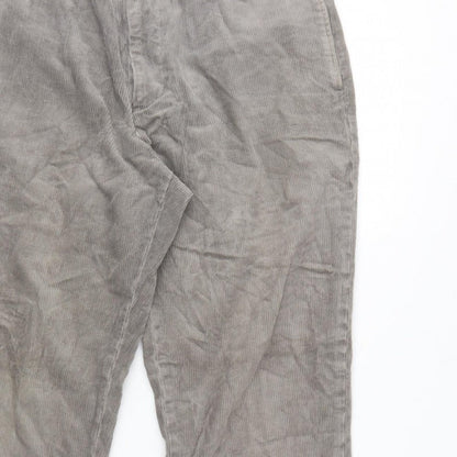 Uniqlo Men's Grey Corduroy Chino Trousers M 30in Regular Tapered