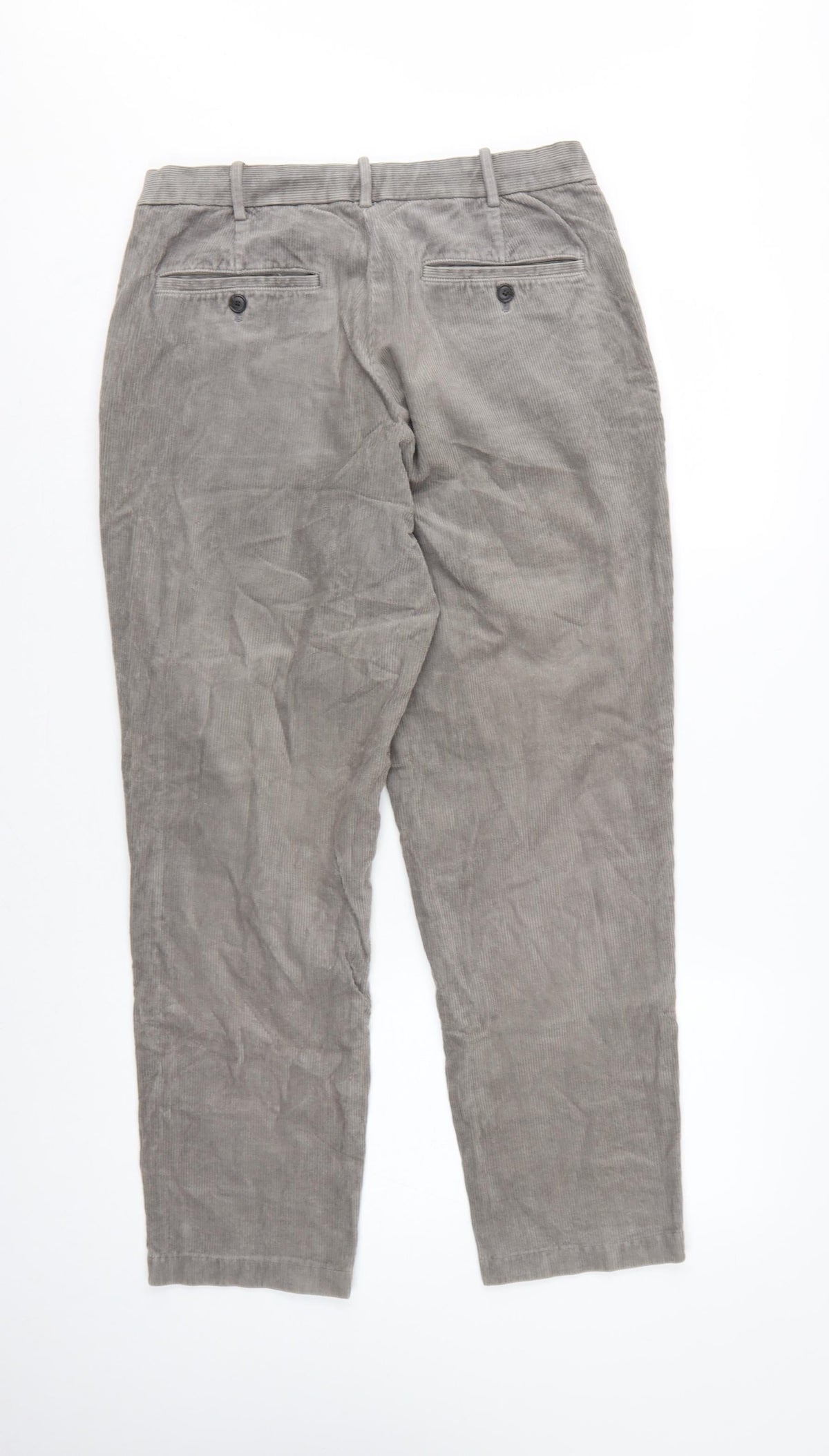 Uniqlo Men's Grey Corduroy Chino Trousers M 30in Regular Tapered