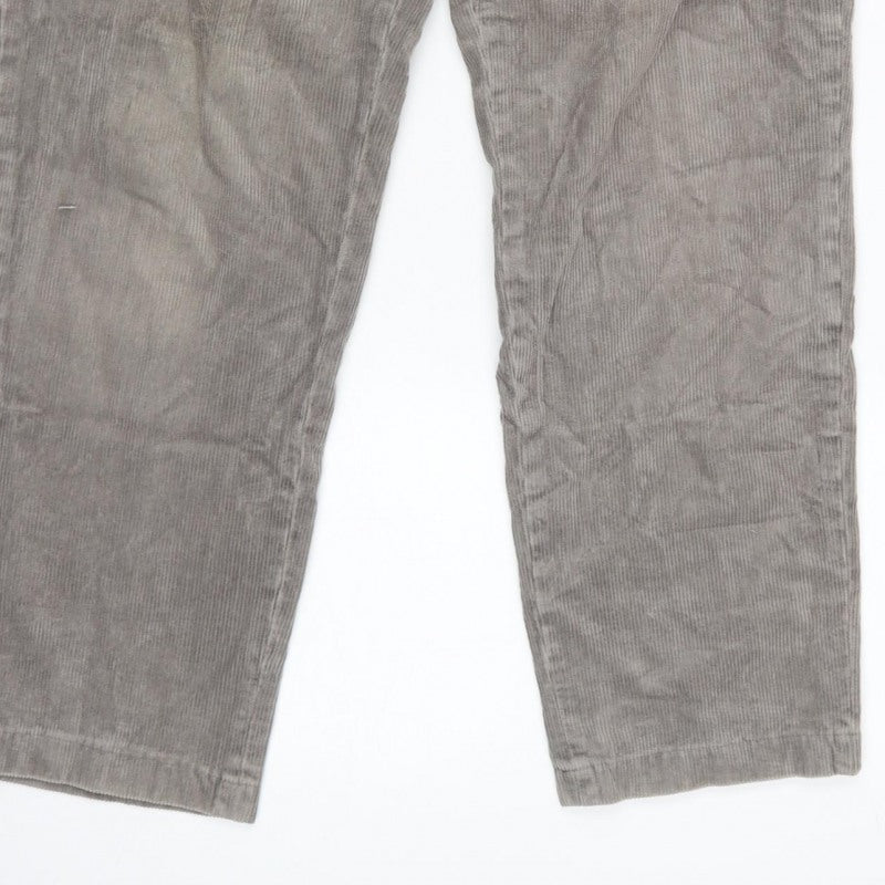 Uniqlo Men's Grey Corduroy Chino Trousers M 30in Regular Tapered