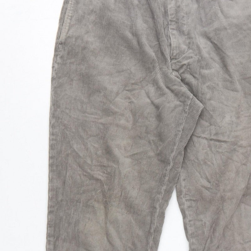 Uniqlo Men's Grey Corduroy Chino Trousers M 30in Regular Tapered