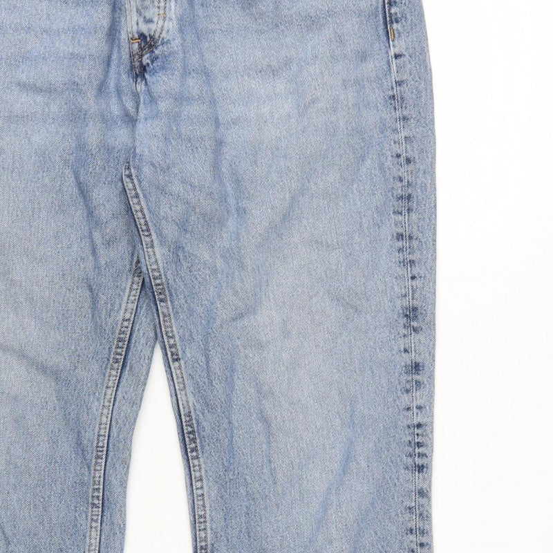 Zara Women’s Blue UK 16 High Rise Straight 5 Pocket Jeans