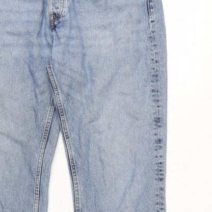 Zara Women’s Blue UK 16 High Rise Straight 5 Pocket Jeans