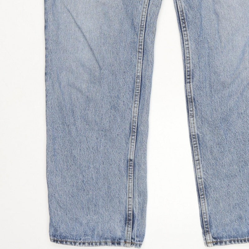 Zara Women’s Blue UK 16 High Rise Straight 5 Pocket Jeans