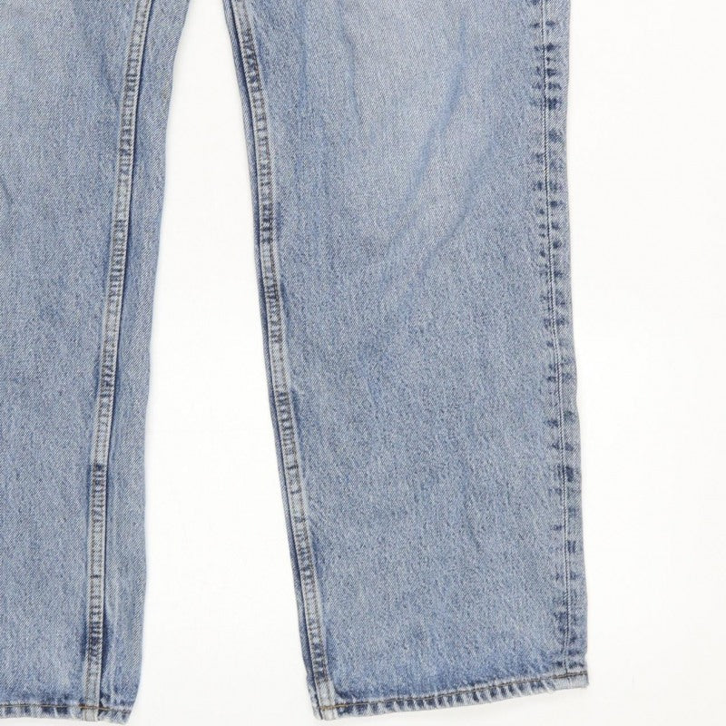 Zara Women’s Blue UK 16 High Rise Straight 5 Pocket Jeans