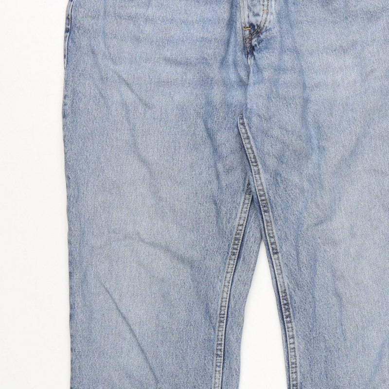 Zara Women’s Blue UK 16 High Rise Straight 5 Pocket Jeans