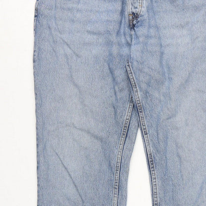 Zara Women’s Blue UK 16 High Rise Straight 5 Pocket Jeans