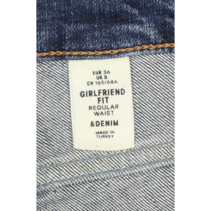 H&M Women Blue UK 8 Boyfriend Distressed Girlfriend Fit Jeans