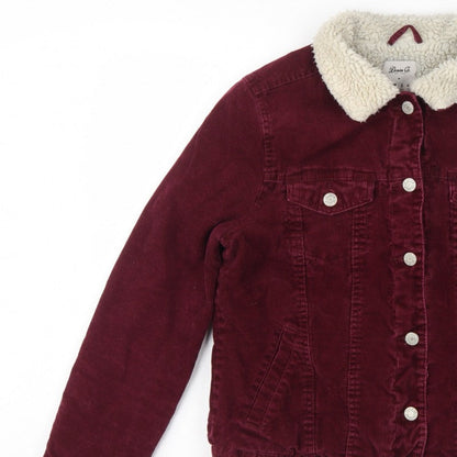 Denim Co. Women’s Red Corduroy Sherpa Collar Jacket UK 10