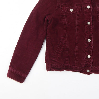 Denim Co. Women’s Red Corduroy Sherpa Collar Jacket UK 10