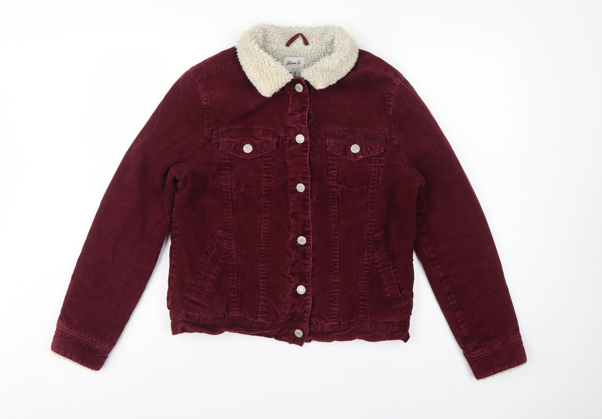 Denim Co. Women’s Red Corduroy Sherpa Collar Jacket UK 10
