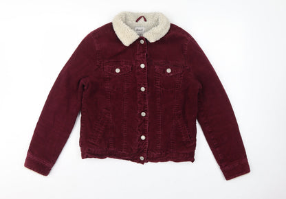 Denim Co. Women’s Red Corduroy Sherpa Collar Jacket UK 10