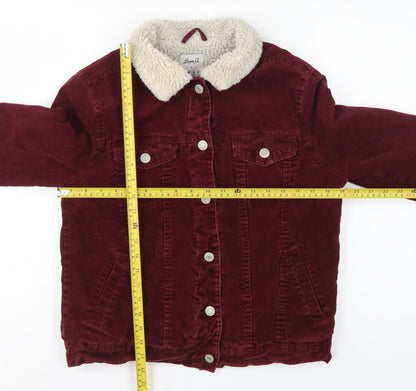 Denim Co. Women’s Red Corduroy Sherpa Collar Jacket UK 10