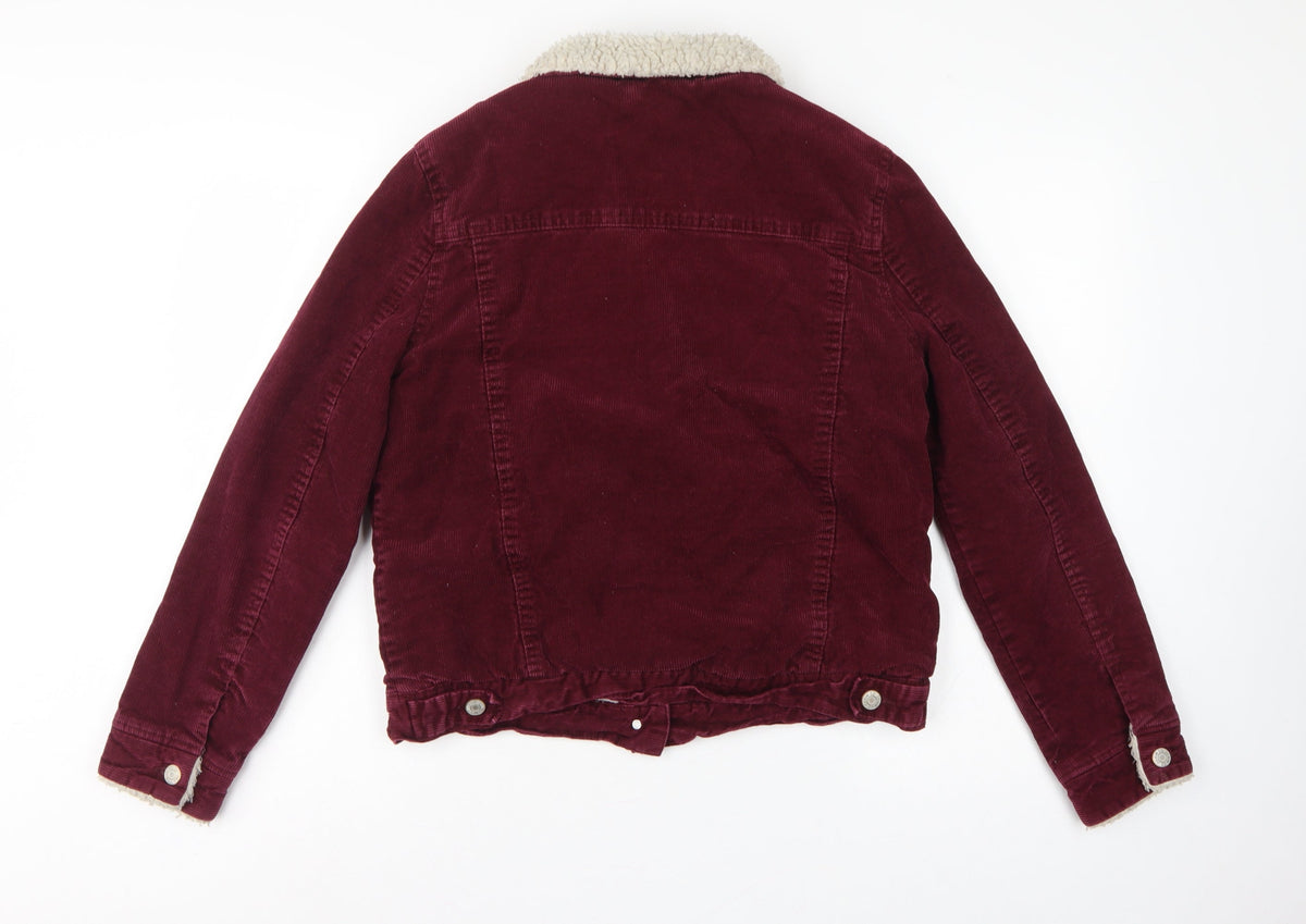 Denim Co. Women’s Red Corduroy Sherpa Collar Jacket UK 10