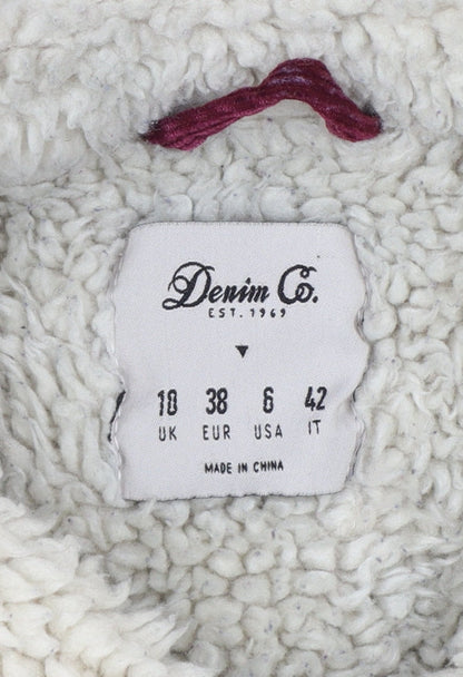 Denim Co. Women’s Red Corduroy Sherpa Collar Jacket UK 10