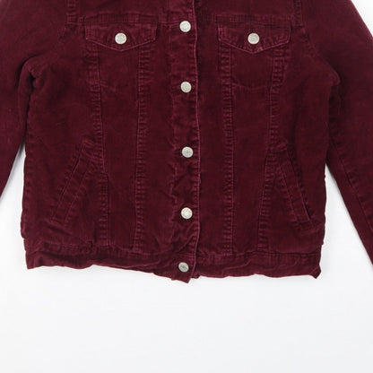 Denim Co. Women’s Red Corduroy Sherpa Collar Jacket UK 10