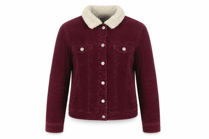 Denim Co. Women’s Red Corduroy Sherpa Collar Jacket UK 10