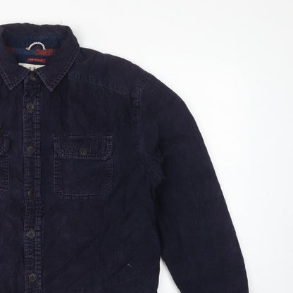 Fat Face Men's Blue M Corduroy Lined Basic Jacket Button-Up