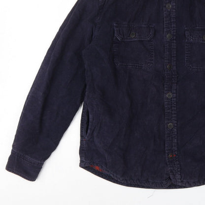 Fat Face Men's Blue M Corduroy Lined Basic Jacket Button-Up
