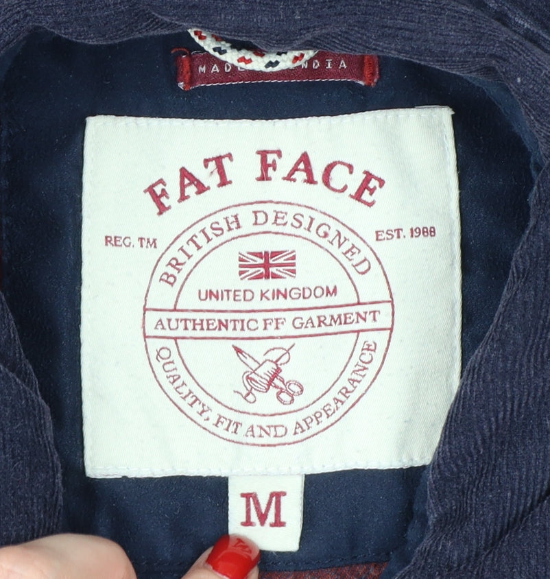Fat Face Men's Blue M Corduroy Lined Basic Jacket Button-Up