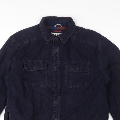 Fat Face Men's Blue M Corduroy Lined Basic Jacket Button-Up