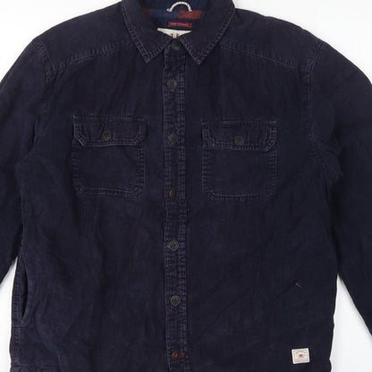 Fat Face Men's Blue M Corduroy Lined Basic Jacket Button-Up