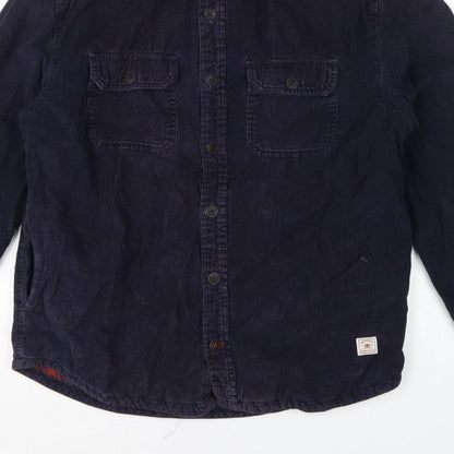 Fat Face Men's Blue M Corduroy Lined Basic Jacket Button-Up