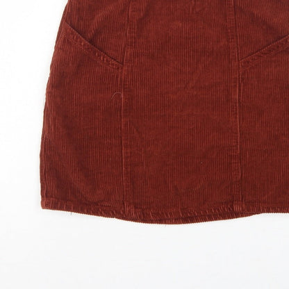 ASOS Design Women Brown Corduroy High Rise Pencil Skirt UK 10 Tall