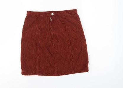 ASOS Design Women Brown Corduroy High Rise Pencil Skirt UK 10 Tall
