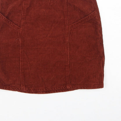 ASOS Design Women Brown Corduroy High Rise Pencil Skirt UK 10 Tall
