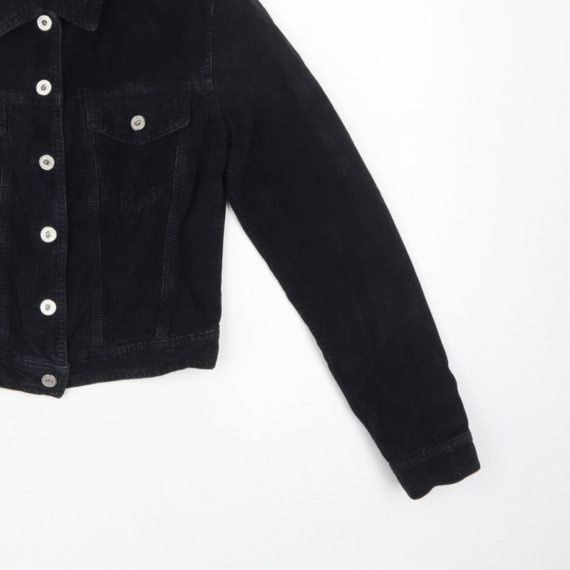 Hamnett Women’s Black S Corduroy Button-Up Basic Jacket