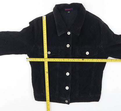 Hamnett Women’s Black S Corduroy Button-Up Basic Jacket