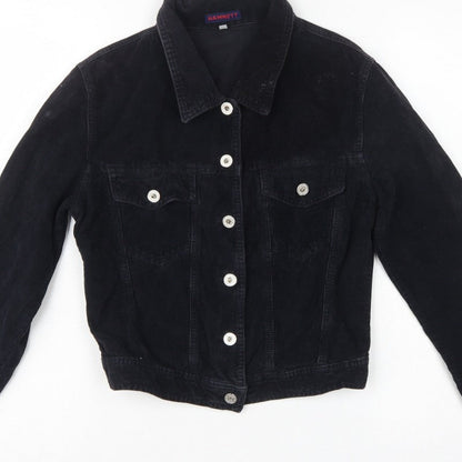 Hamnett Women’s Black S Corduroy Button-Up Basic Jacket