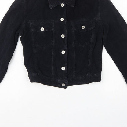 Hamnett Women’s Black S Corduroy Button-Up Basic Jacket