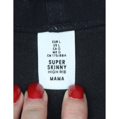 H&M Mama Women Black UK 14 Super Skinny High Rise Maternity Jeans