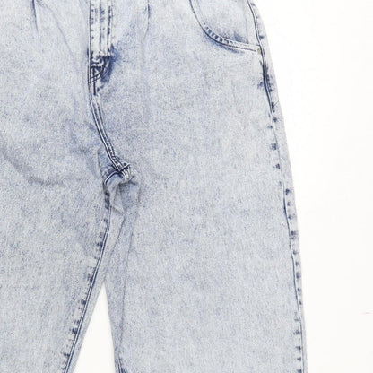 Tu Women Blue UK 16 Balloon High Rise Tapered Denim Jeans