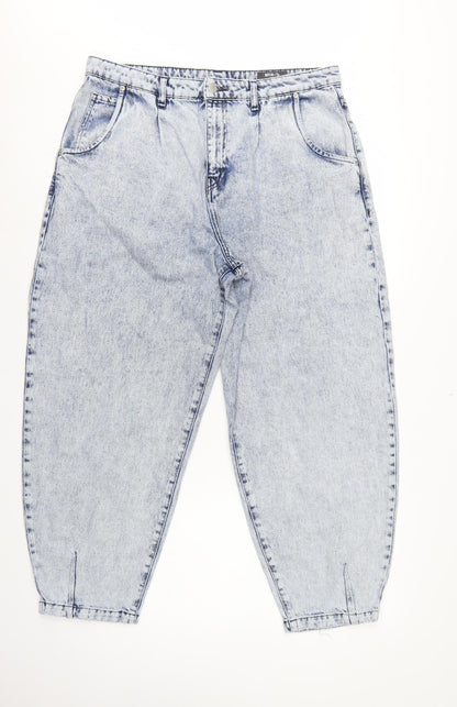 Tu Women Blue UK 16 Balloon High Rise Tapered Denim Jeans
