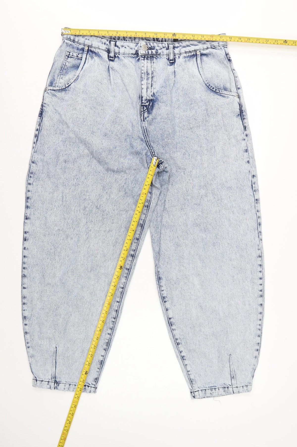 Tu Women Blue UK 16 Balloon High Rise Tapered Denim Jeans