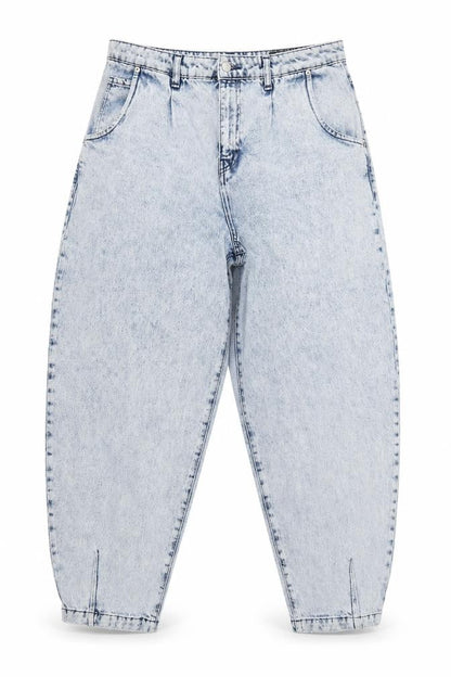 Tu Women Blue UK 16 Balloon High Rise Tapered Denim Jeans