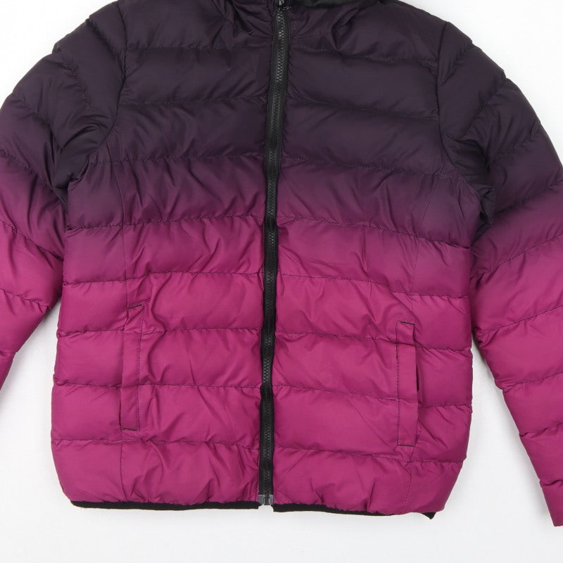 Fluid Boys 13 Years Purple Pink Colourblock Hooded Puffer Jacket