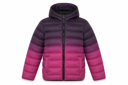 Fluid Boys 13 Years Purple Pink Colourblock Hooded Puffer Jacket