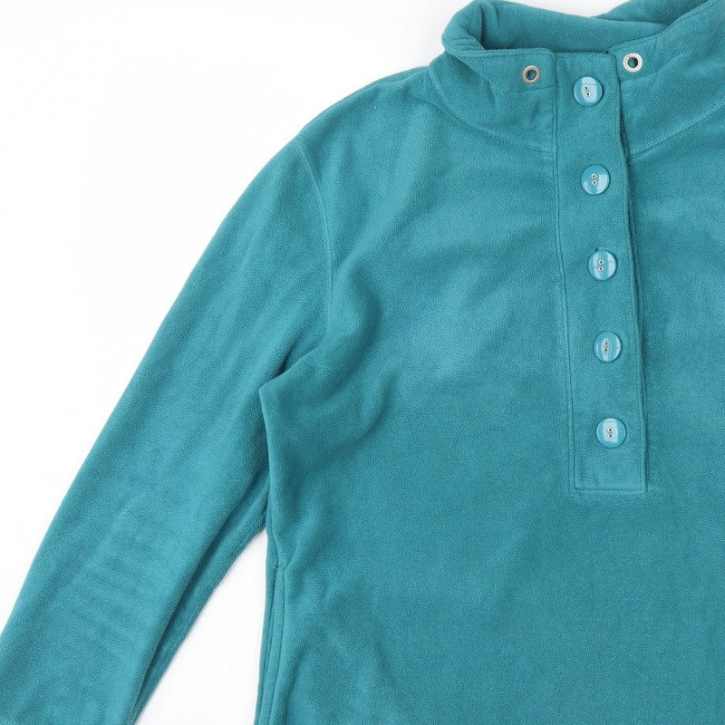 TU Women’s Teal Blue Size 14 Fleece Henley Button Sweatshirt