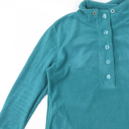 TU Women’s Teal Blue Size 14 Fleece Henley Button Sweatshirt