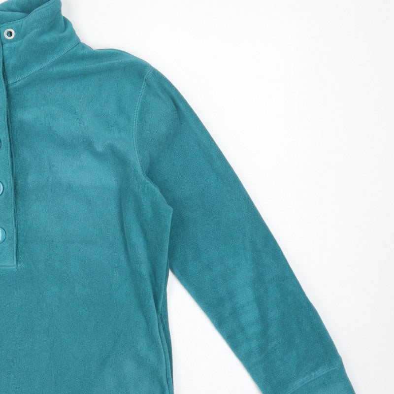 TU Women’s Teal Blue Size 14 Fleece Henley Button Sweatshirt
