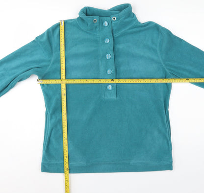 TU Women’s Teal Blue Size 14 Fleece Henley Button Sweatshirt