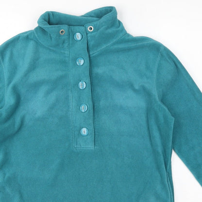 TU Women’s Teal Blue Size 14 Fleece Henley Button Sweatshirt
