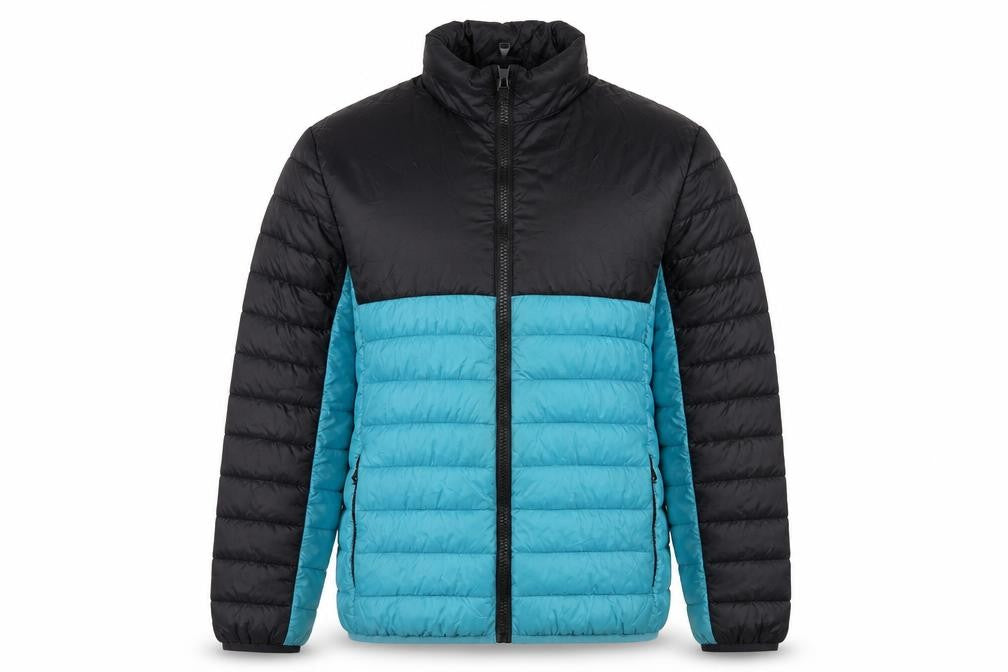 George Men’s XL Black Blue Quilted Puffer Jacket Full Zip