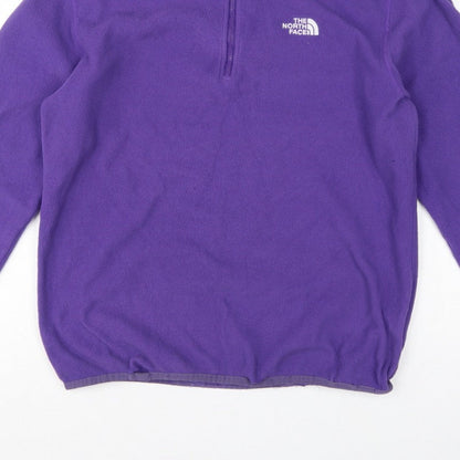 The North Face Unisex Purple M 1/4 Zip Fleece Pullover Sweatshirt