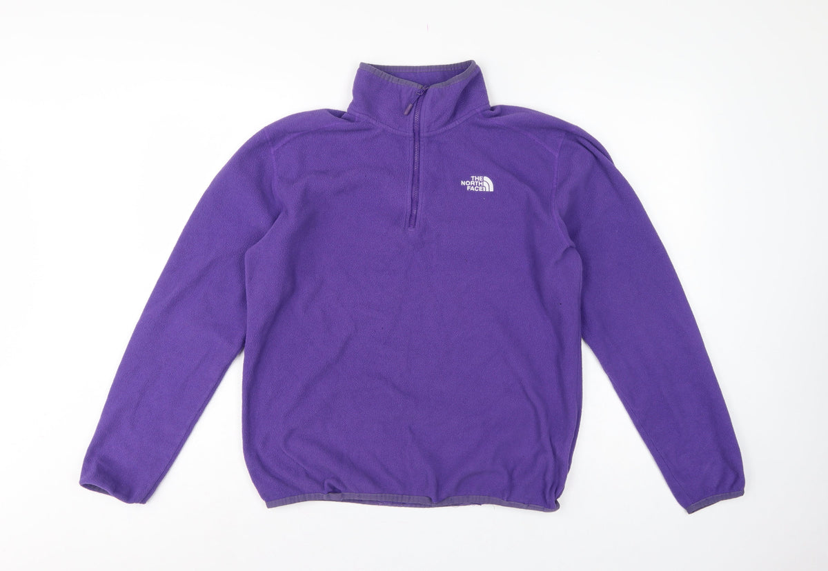 The North Face Unisex Purple M 1/4 Zip Fleece Pullover Sweatshirt