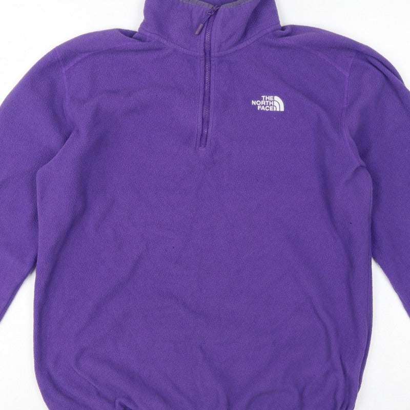 The North Face Unisex Purple M 1/4 Zip Fleece Pullover Sweatshirt